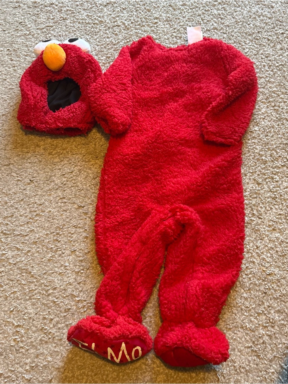 Sesame Street Elmo Plush Red Hooded Costume Sz 12-18 Months Baby Halloween